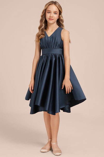 Robe Trapèze Satin Marine Chic - gallery 2