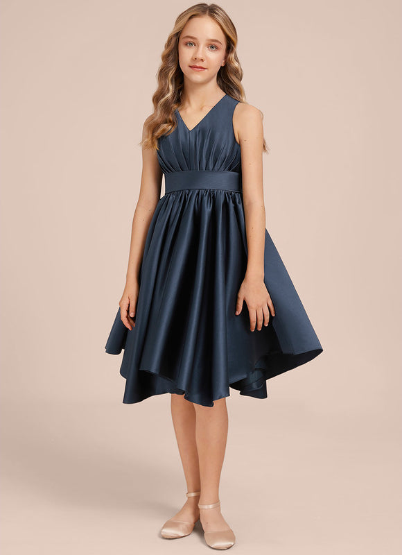 Robe Trapèze Satin Marine Chic - gallery 2