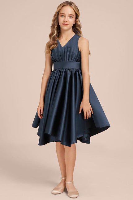 Robe Trapèze Satin Marine Chic - gallery 2