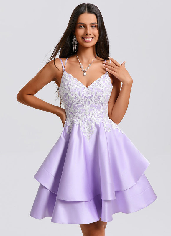 Robe Trapèze Lilas Étoilé - gallery 2