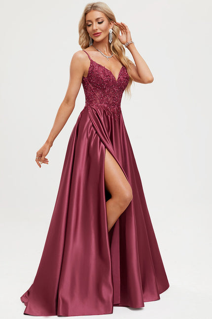 Robe Trapèze Bordeaux Brillant - gallery 5