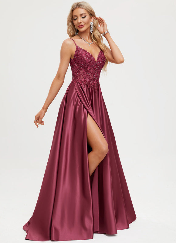 Robe Trapèze Bordeaux Brillant - gallery 5