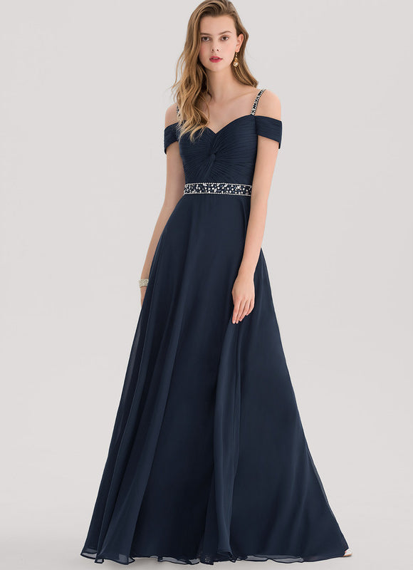 Robe Trapèze Bleu Marine Élégante - gallery 3