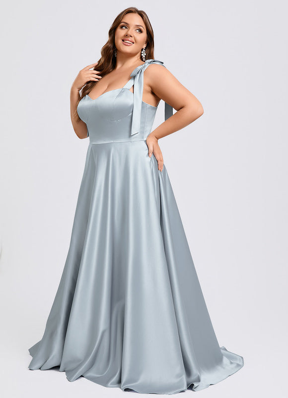 Robe Trapèze Ciel Satiné Chic - gallery 8