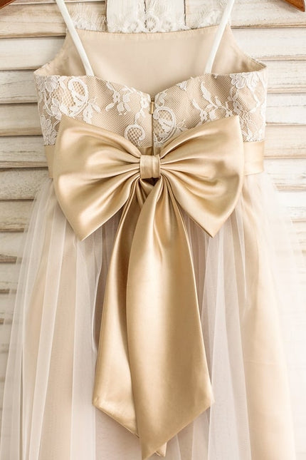 Robe Trapèze Crème Dentelle Tulle<Br> - gallery 6