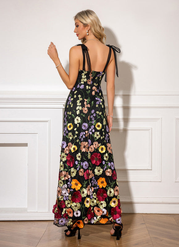 Robe Longue Trapèze Fleurie - gallery 1