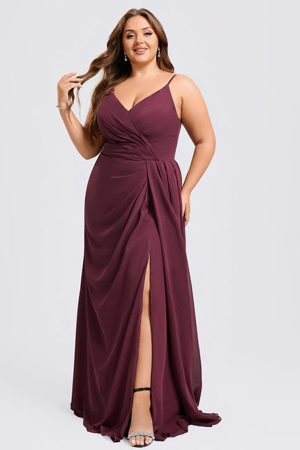Robe Trapèze Mousseline Fendue - gallery 8