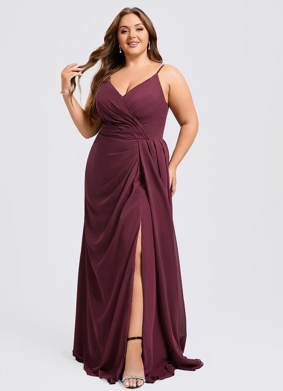 Robe Trapèze Mousseline Fendue - gallery 8