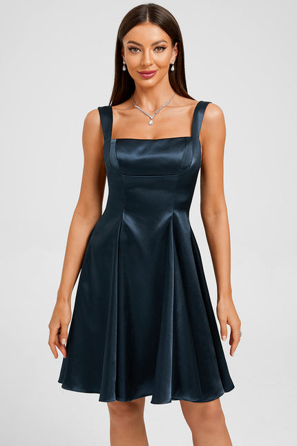 Robe Trapèze Courte Satin Chic - gallery 2
