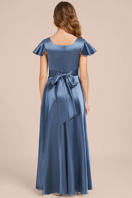 Robe Trapèze Satinée Céleste - gallery 4