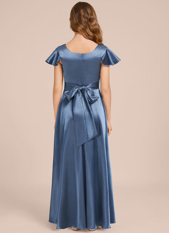 Robe Trapèze Satinée Céleste - gallery 4