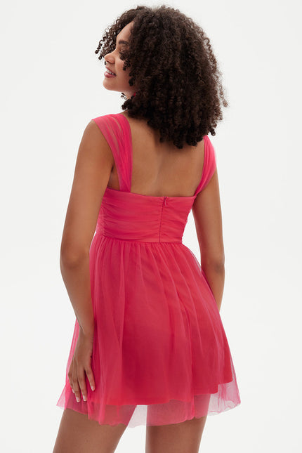 Robe Trapèze Fuchsia Envoûtante - gallery 8