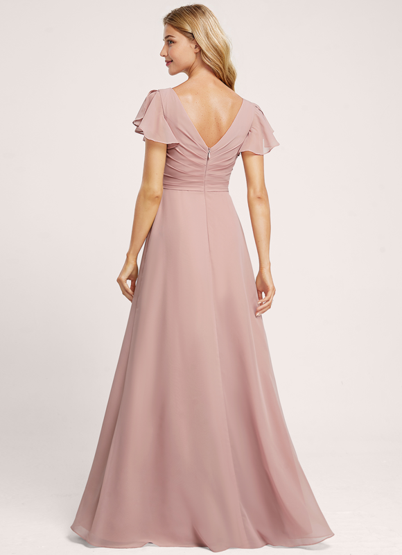 Robe Trapèze Mousseline Fendue - gallery 4