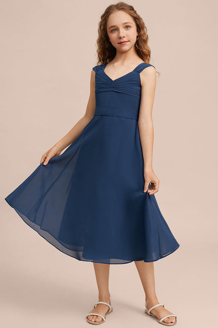 Robe Trapèze Bleu Céleste - gallery 1