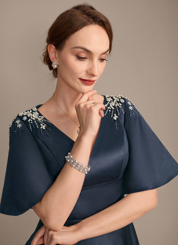 Robe Trapèze Nocturne Satinée - gallery 1