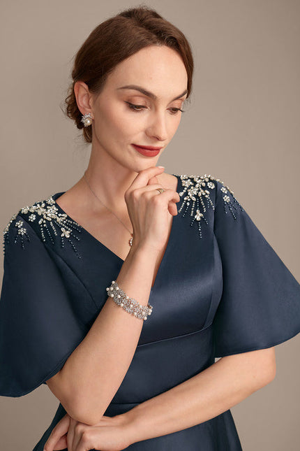 Robe Trapèze Nocturne Satinée - gallery 1