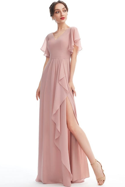 Robe Trapèze Mousseline Fendue - gallery 2