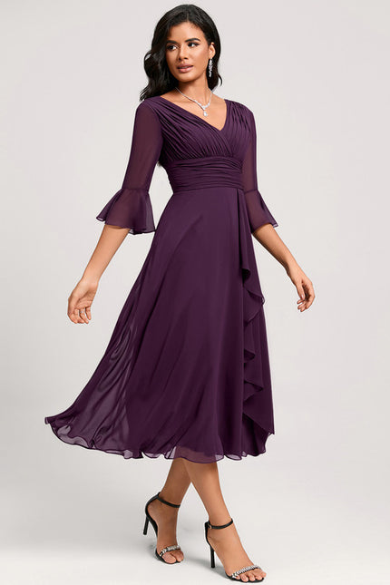 Robe Trapèze Florale Marine - gallery 4