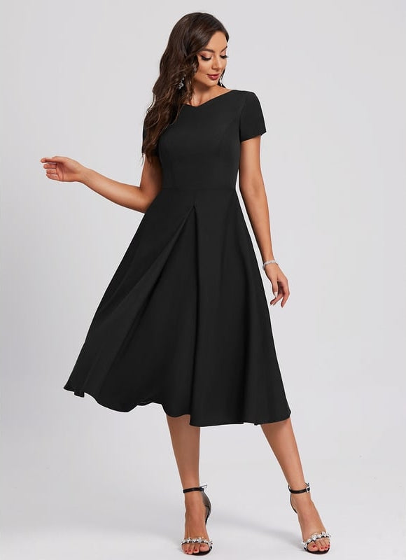 Robe Trapèze Noir Sophistiqué - gallery 3