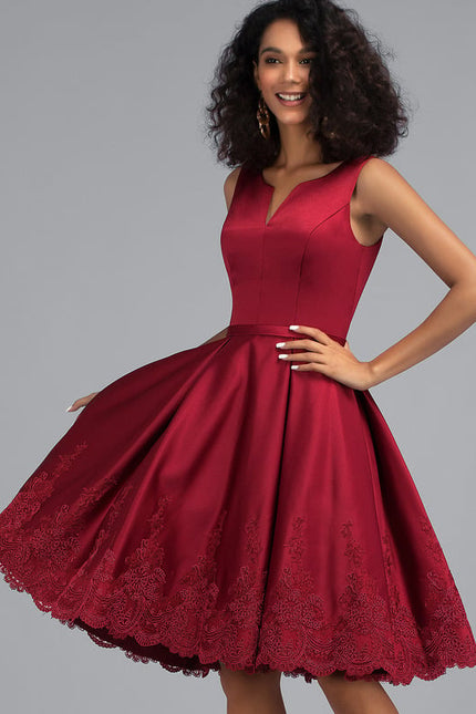 Robe Trapèze Rouge Festif