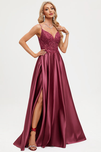 Robe Trapèze Bordeaux Brillant - gallery 4