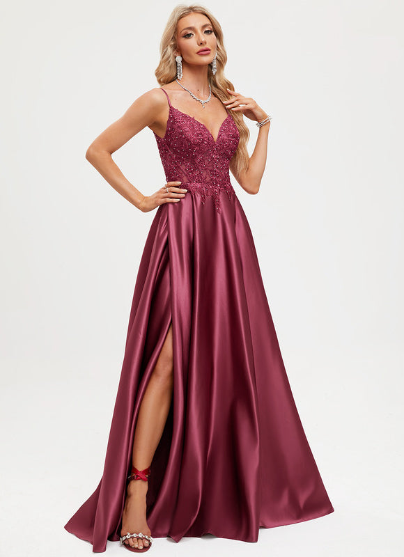 Robe Trapèze Bordeaux Brillant - gallery 4