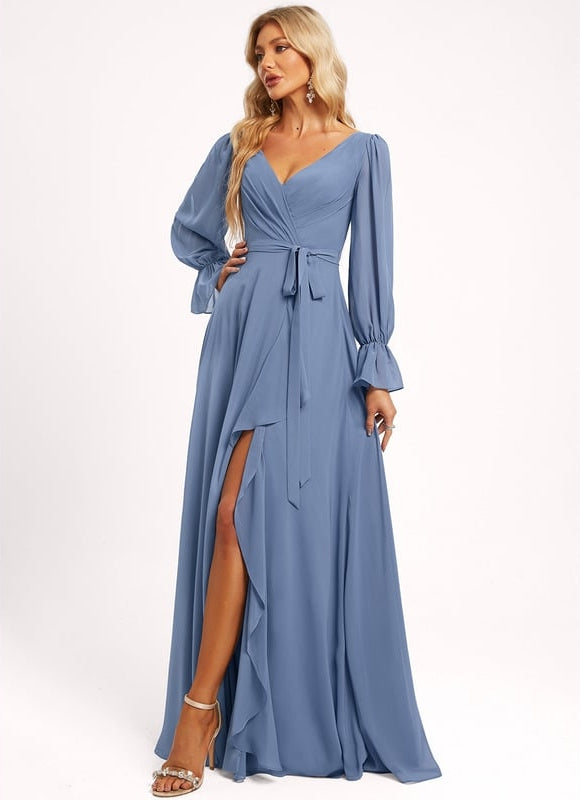 Robe Trapèze Mousseline Fendue - gallery 5