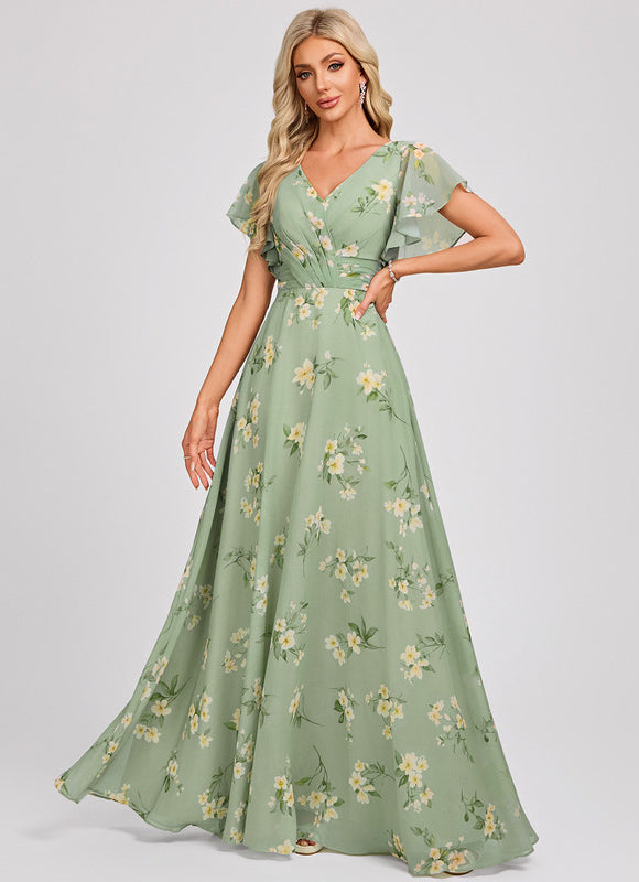 Robe Trapèze Mousseline Fendue - gallery 2