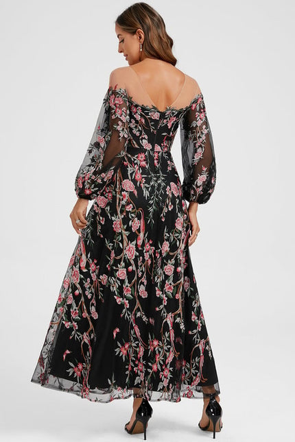 Robe Trapèze Éthérée Noire - gallery 4