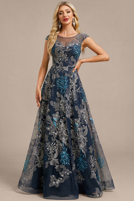 Robe Trapèze Élégance Floral Nuit