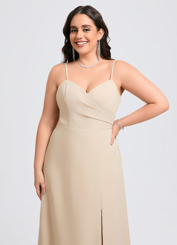 Robe Trapèze Longue Beige Élégante - gallery 8