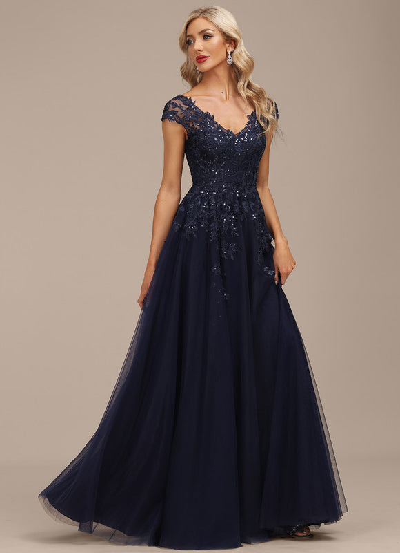 Robe Trapèze Élégance Grise Tulle - gallery 2