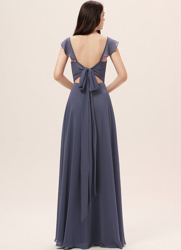 Robe Trapèze Longue Beige Élégante - gallery 3