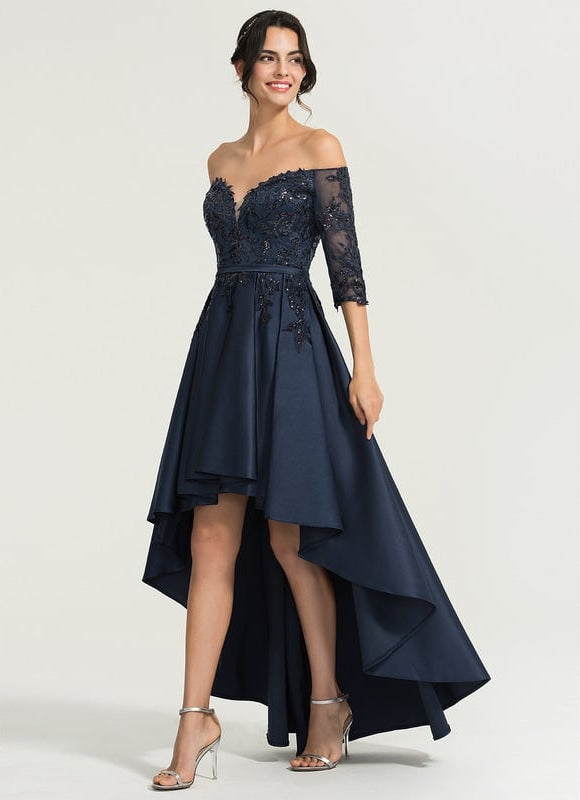 Robe Trapèze Élégance Marine Éclatante - gallery 2