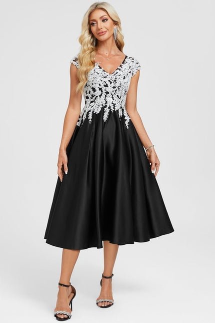 Robe Trapèze Dentelle Noire - gallery 2