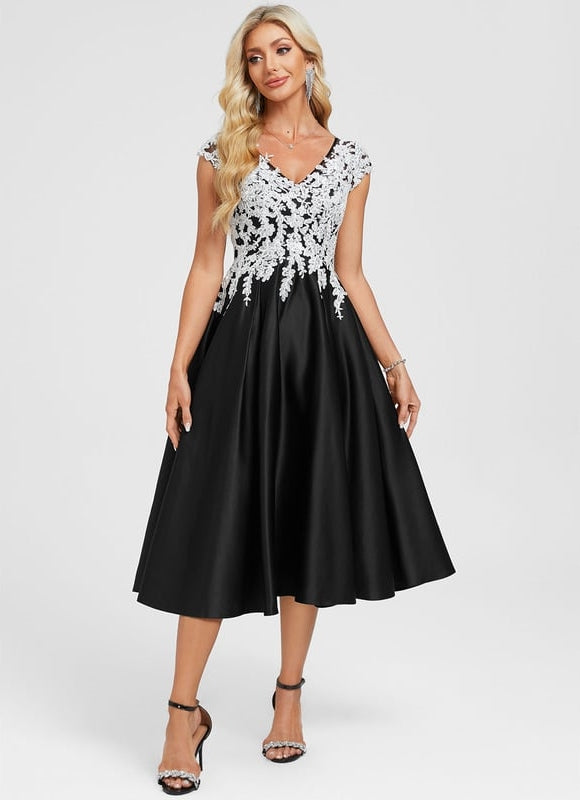 Robe Trapèze Dentelle Noire - gallery 2