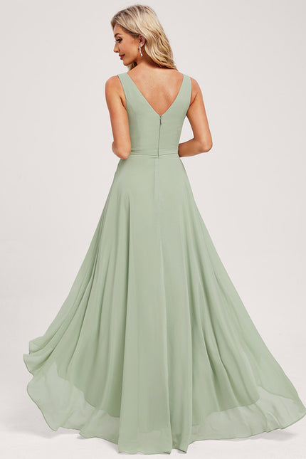 Robe Trapèze Aérienne Vert Pâle - gallery 4