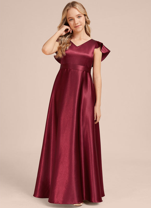 Robe Trapèze Satinée Longue Émeraude