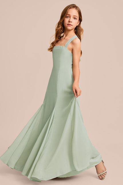 Robe Trapèze Mousseline Bleue - gallery 3