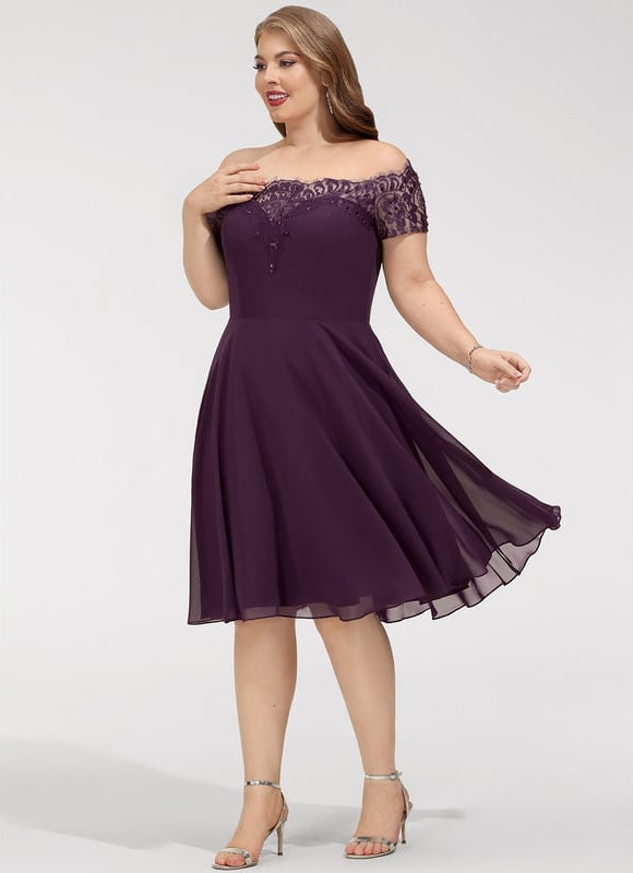 Robe Trapèze Violet Élégance Chic - gallery 5