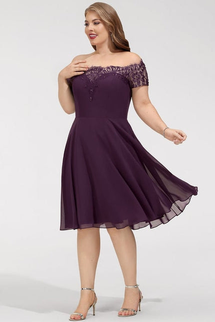 Robe Trapèze Violet Élégance Chic - gallery 5