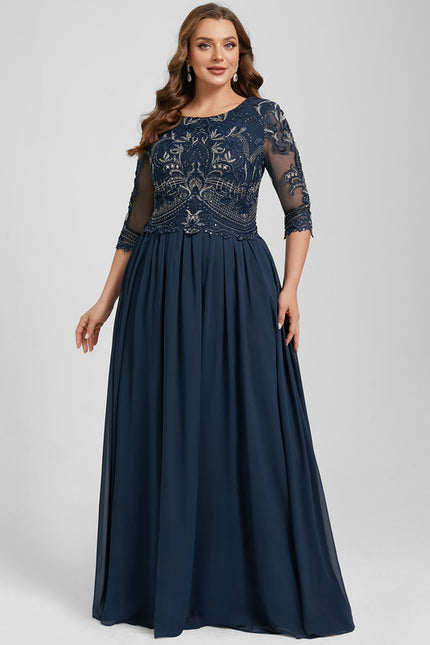 Robe Trapèze Élégance Marine Brodée - gallery 7
