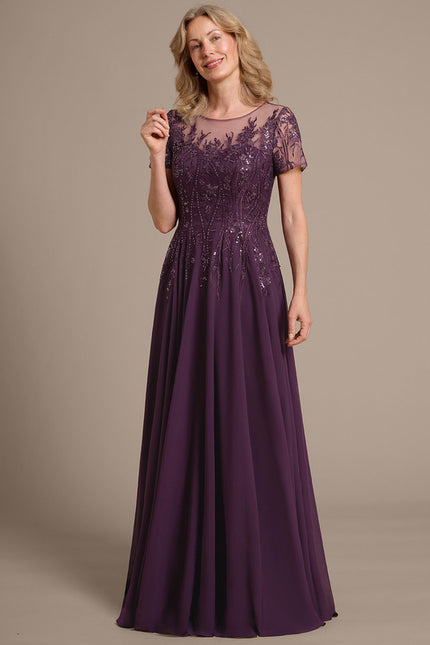 Robe Trapèze Longue Violetée - gallery 2