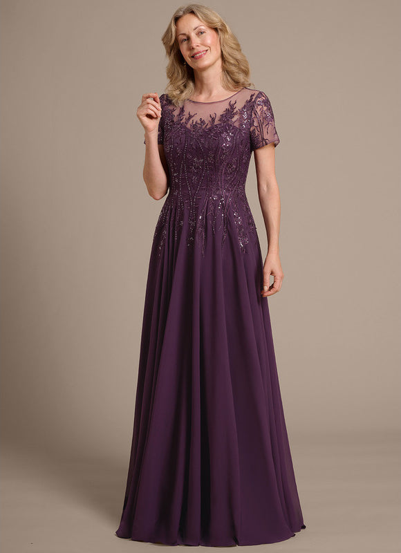 Robe Trapèze Longue Violetée - gallery 2