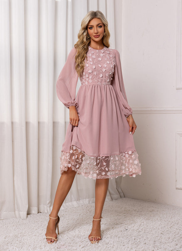 Robe Trapeze Rose Poudré - gallery 4