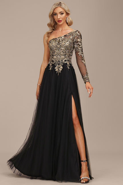 Robe Trapèze Chic Tulle Noir - gallery 4