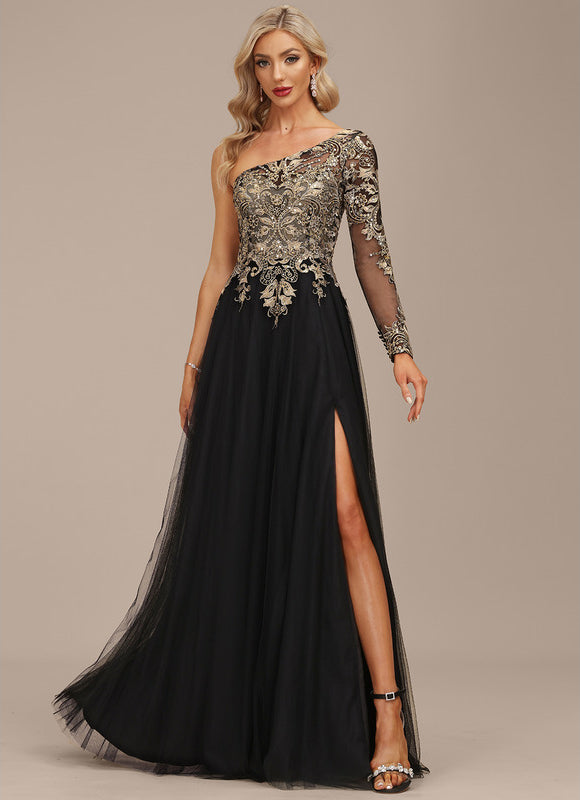Robe Trapèze Chic Tulle Noir - gallery 4