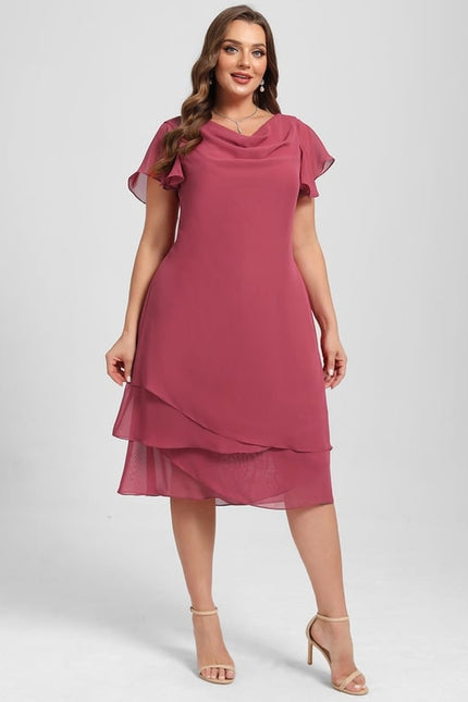 Robe Trapèze Satin Rosé - gallery 6