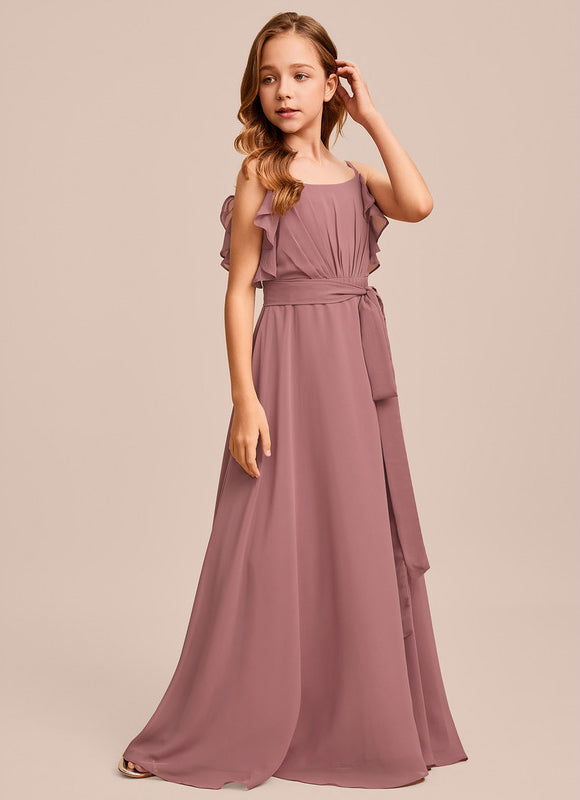 Robe Trapèze Mousseline Bleue - gallery 2