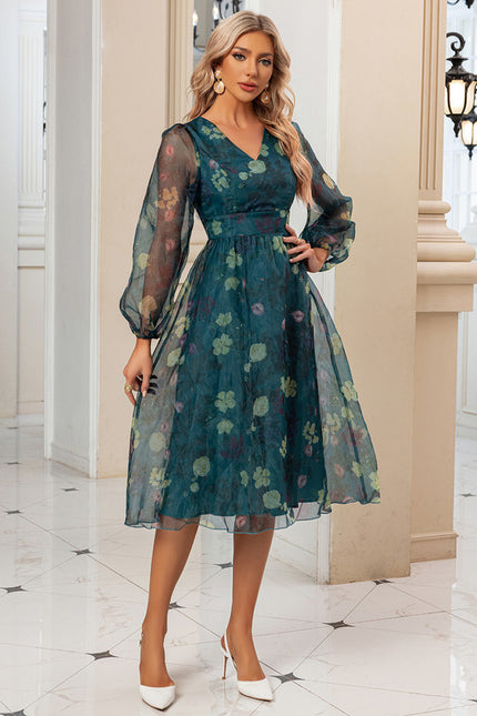 Robe Trapèze Transparence Florale